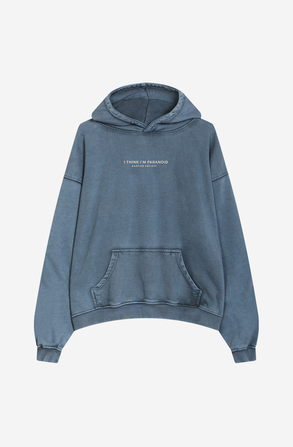 Sudadera Washed I'm Paranoid Blue - Kaotiko