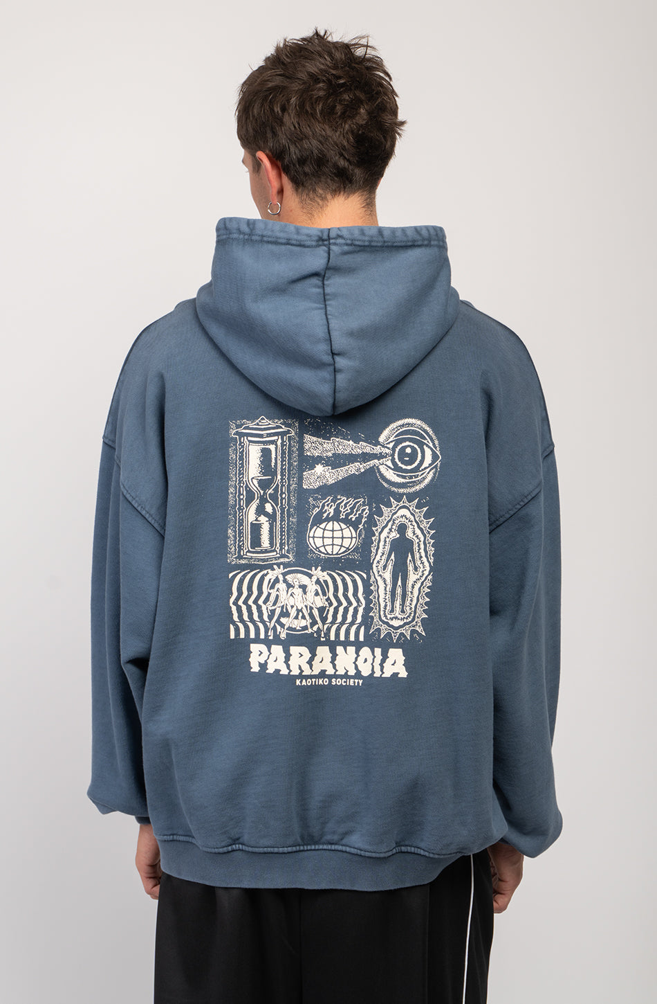 Sudadera Washed I'm Paranoid Blue - Kaotiko