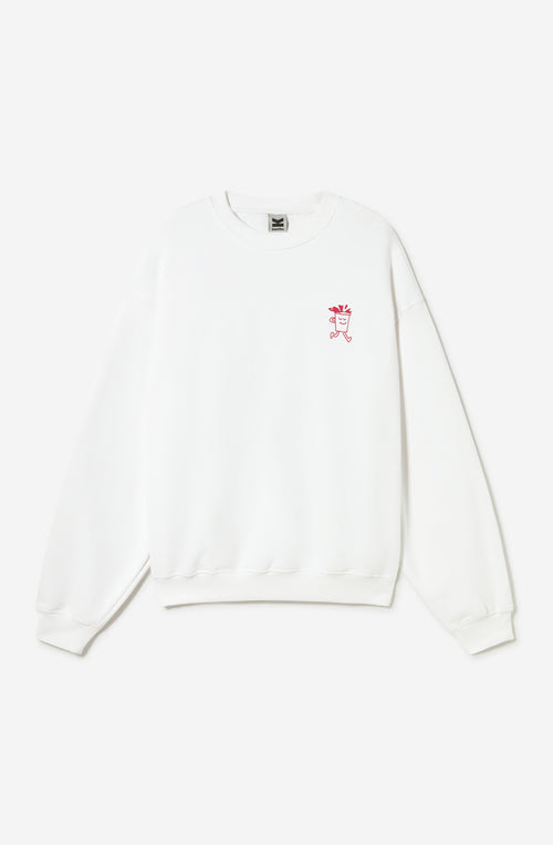 Barista Organic Cotton White Sweatshirt