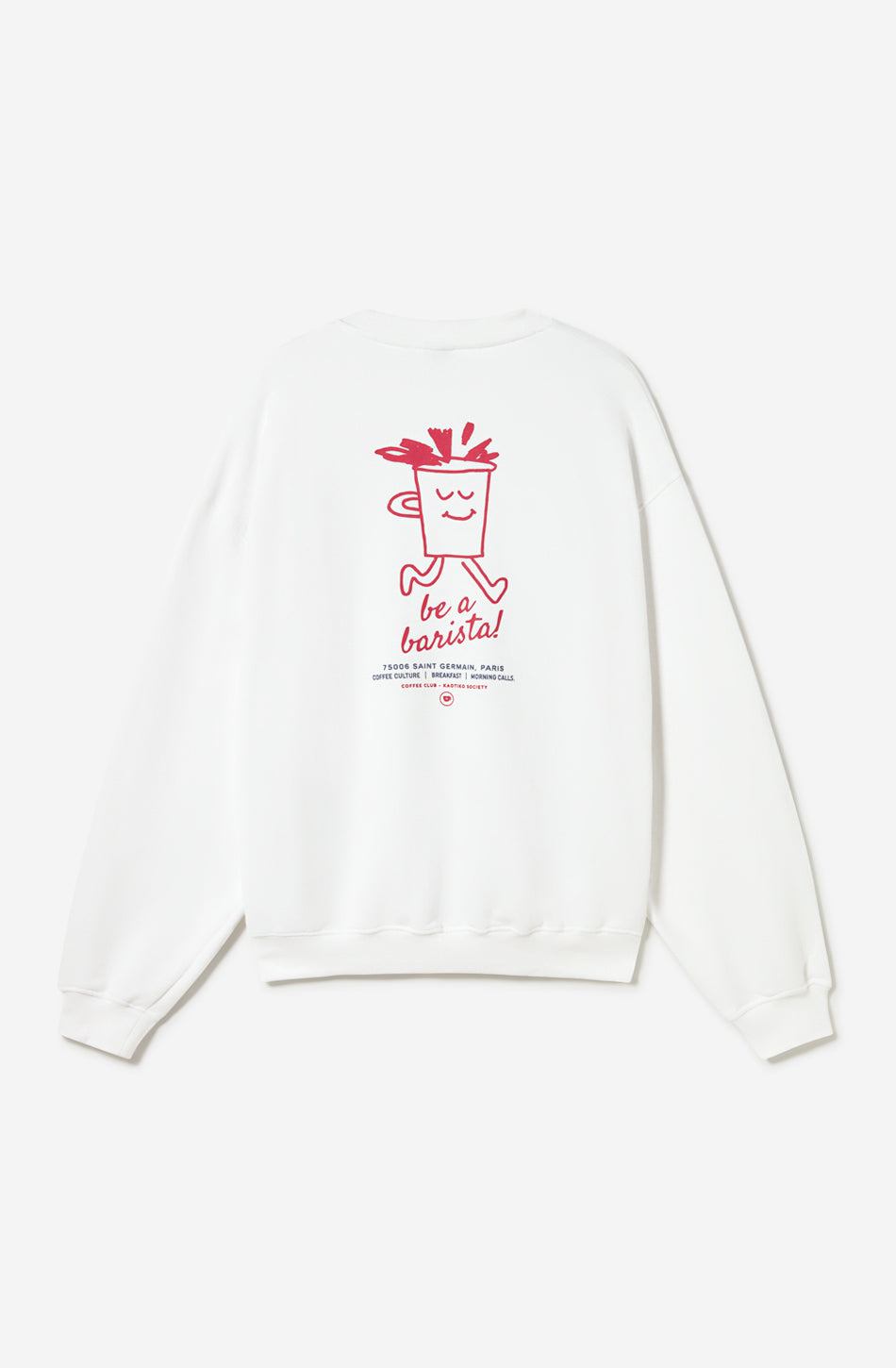 Barista Organic Cotton White Sweatshirt