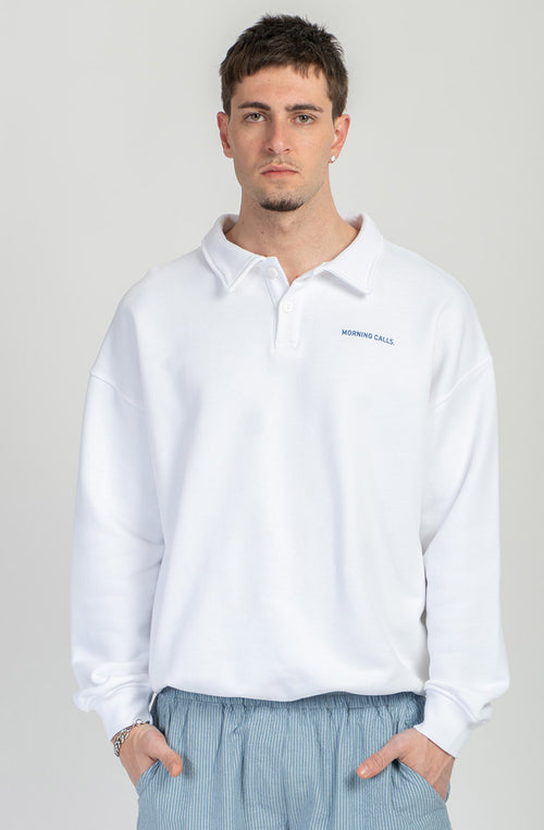 Sudadera Polo Morning Calls Organic Cotton White