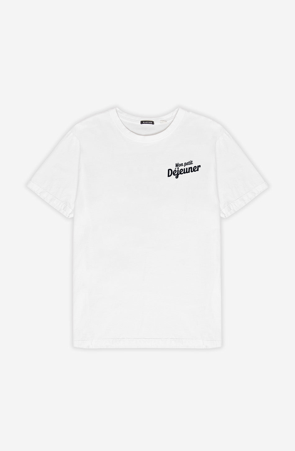 Camiseta Breakfast Organic White unisex de algodón orgánico con ilustración de desayuno parisino