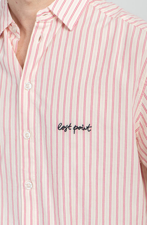 Lost Point Yvory/Garnet Stripes Shirt