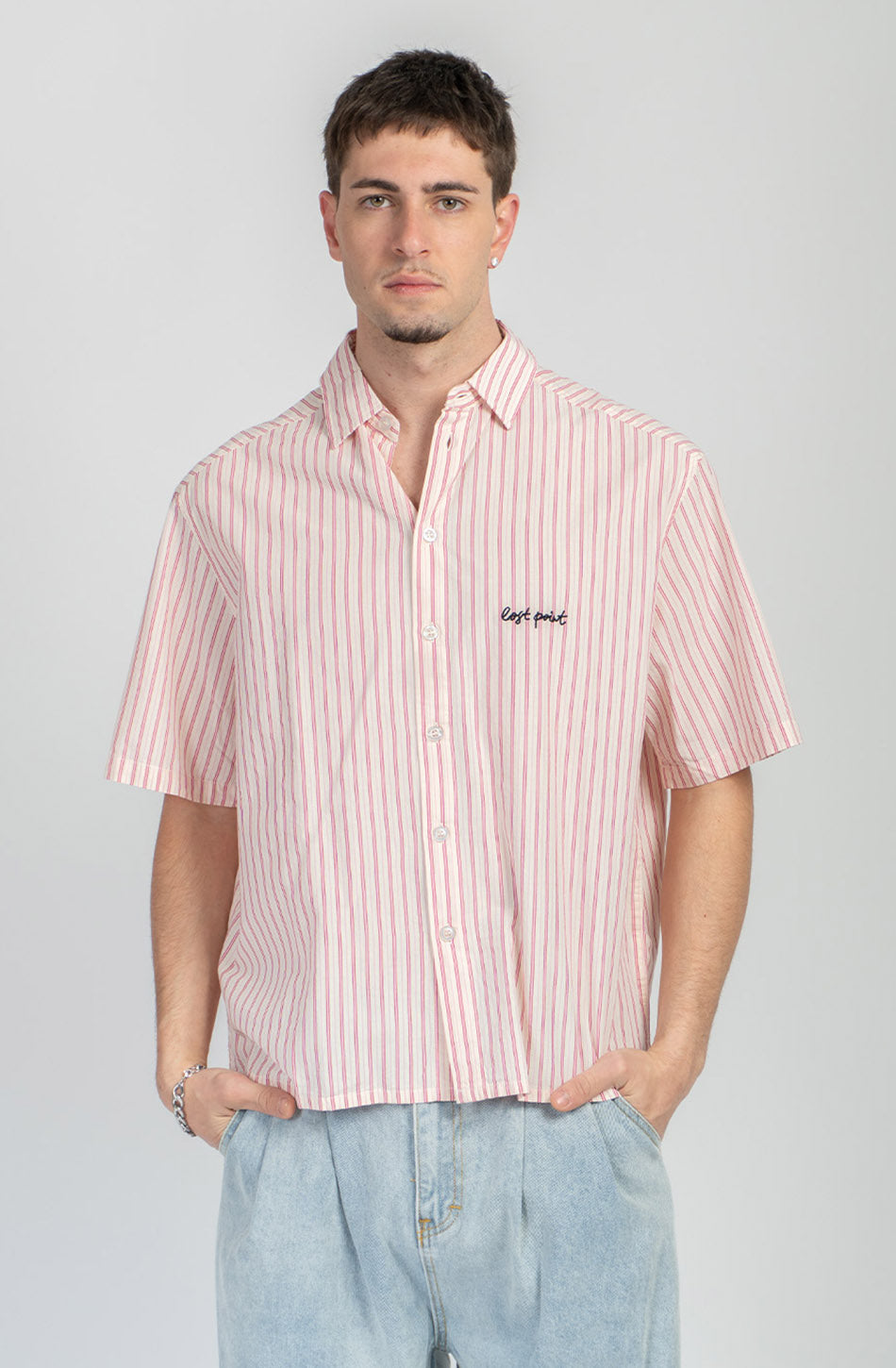 Camisa Lost Point Yvory/Garnet Stripes