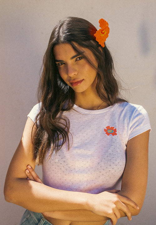 Camiseta Peony White