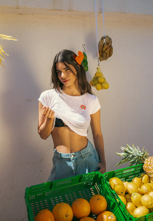 Camiseta Peony White