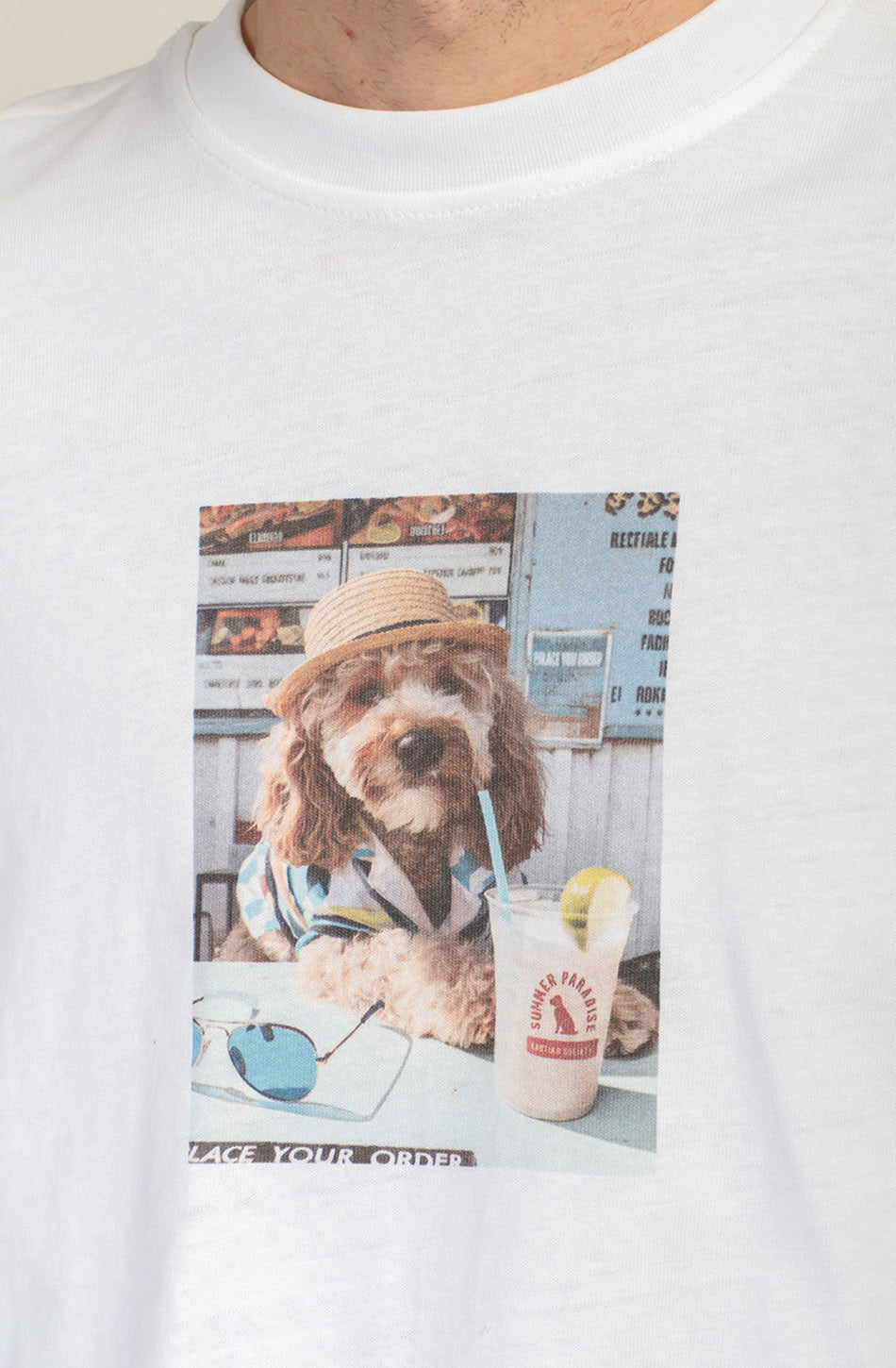 Camiseta Cropped Paws & Relax Organic Cotton White