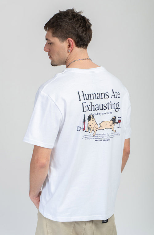 Camiseta Humans Are Exhausting Organic Cotton White