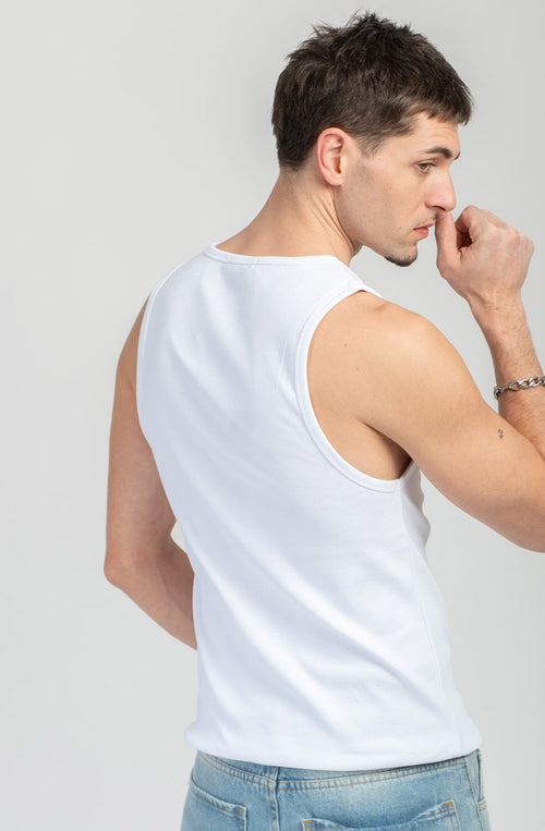 Camiseta Tank Top Humans Are Exhausting White