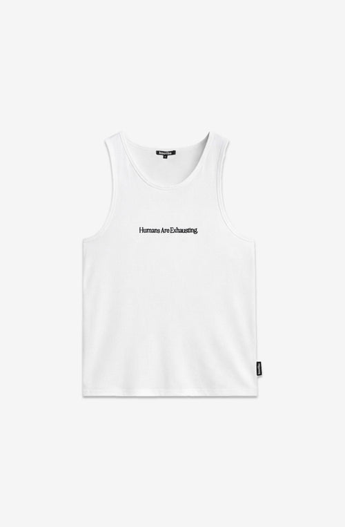 Camiseta Tank Top Humans Are Exhausting White