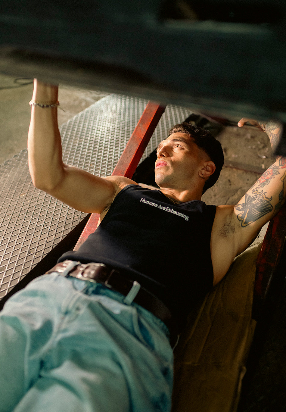 Camiseta Tank Top Humans Are Exhausting Black