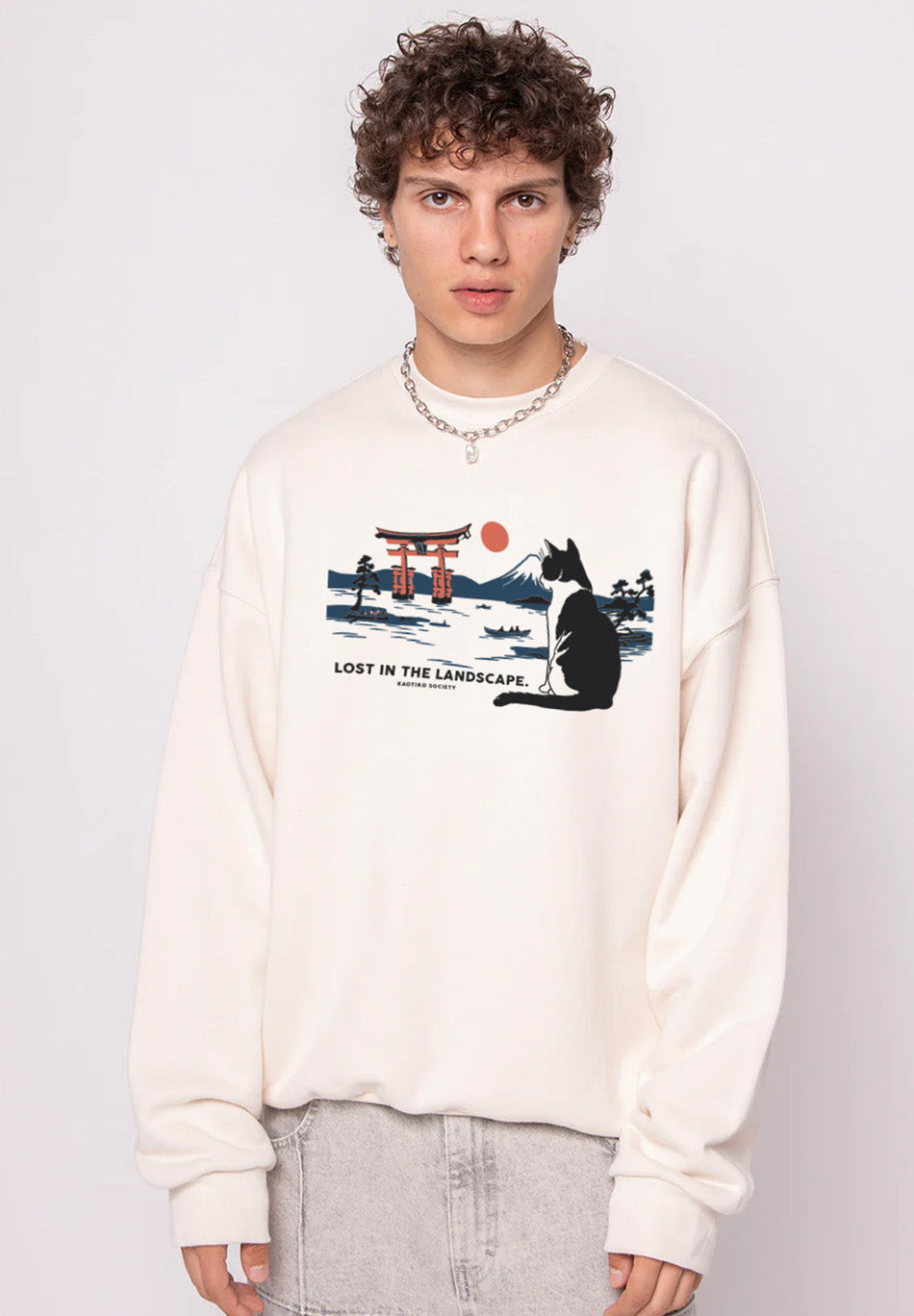 Lost In The Landscape Organic Ivory Sweatshirt