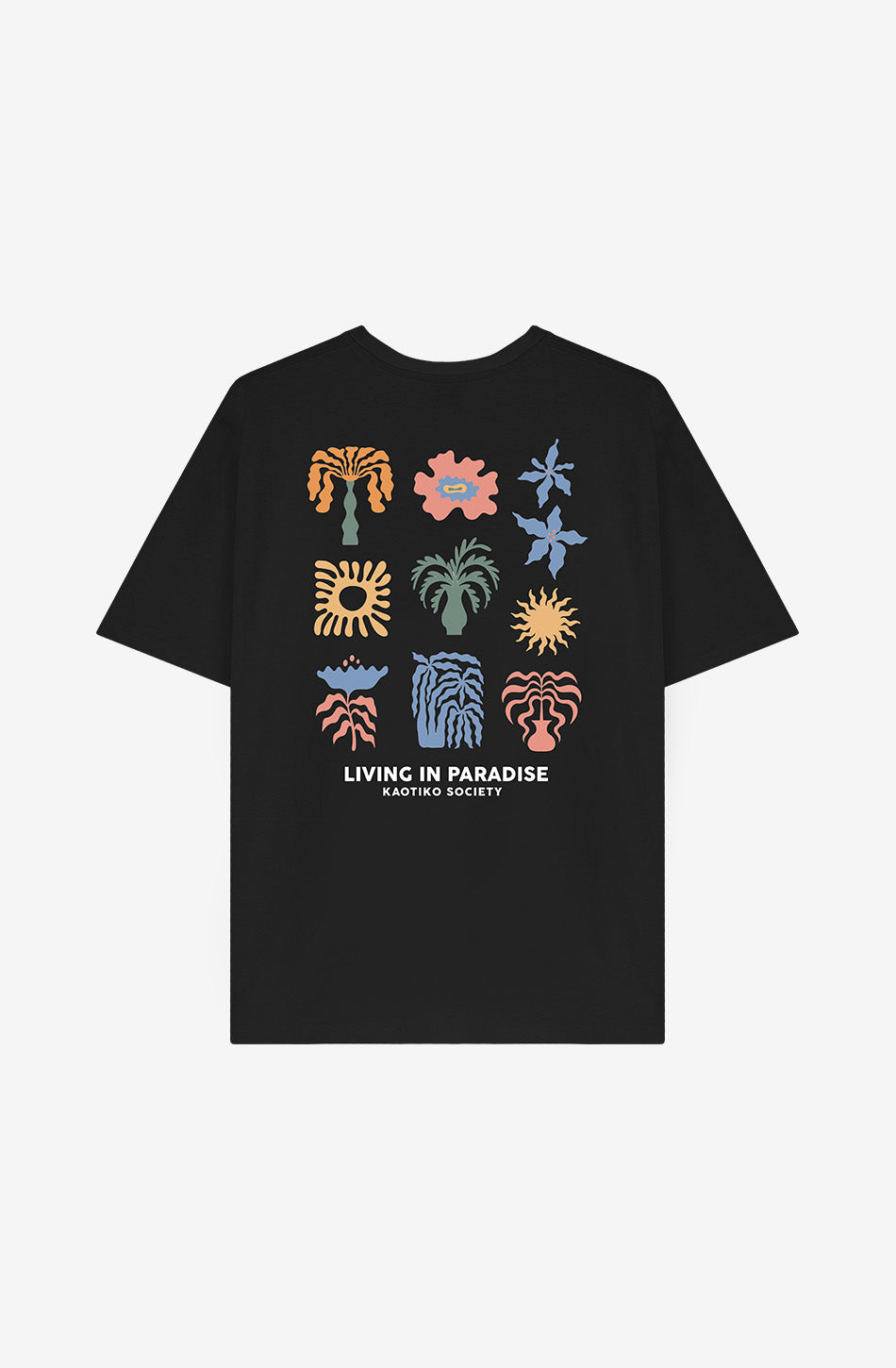 Camiseta unisex negra Paradise Black Kaotiko BCN