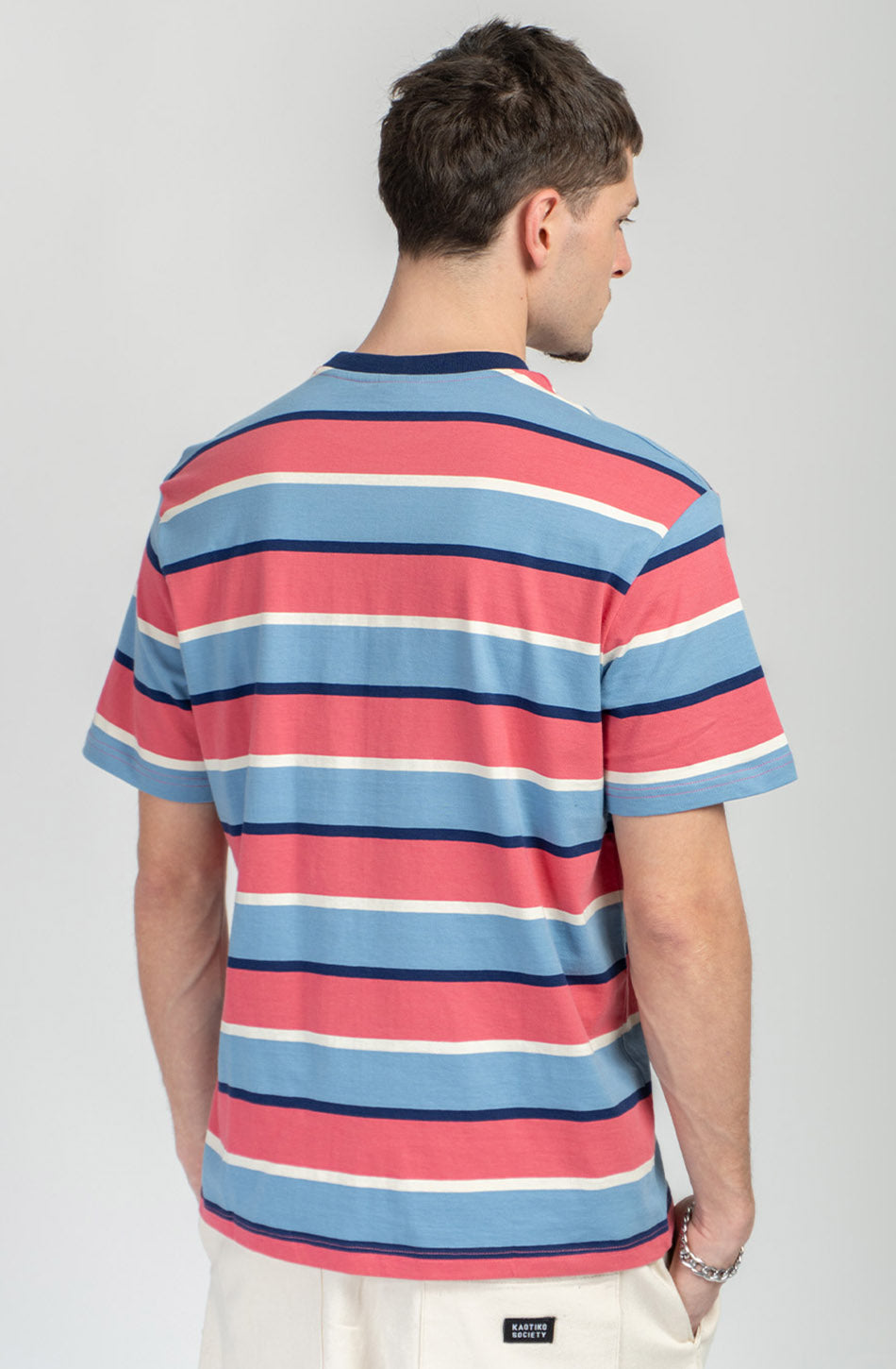 Camiseta Stripes Island Blue/ Pink