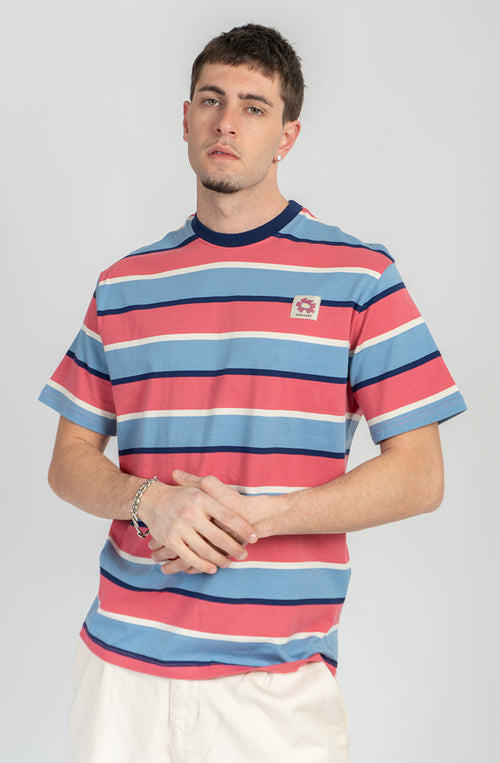 Camiseta Stripes Island Blue/ Pink