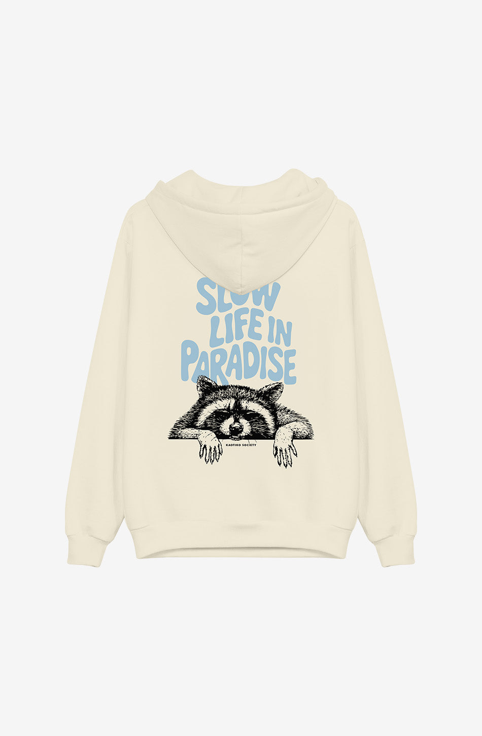 Sudadera ivory con estampado Slow Life in Paradise unisex Kaotiko BCN
