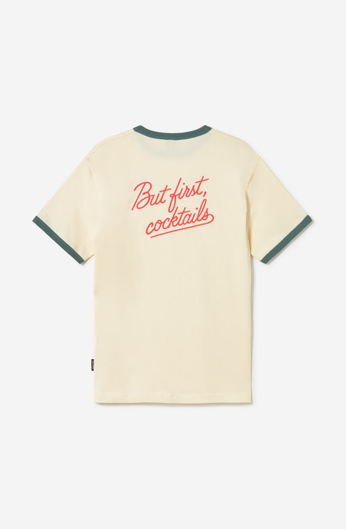 Camiseta But First Cocktails Ivory