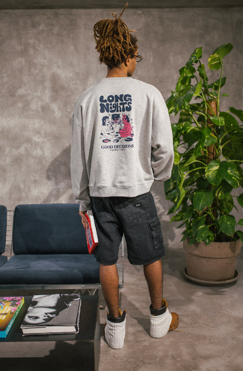 Long Nights Gray Sweatshirt