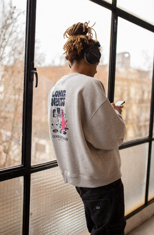 Long Nights Gray Sweatshirt