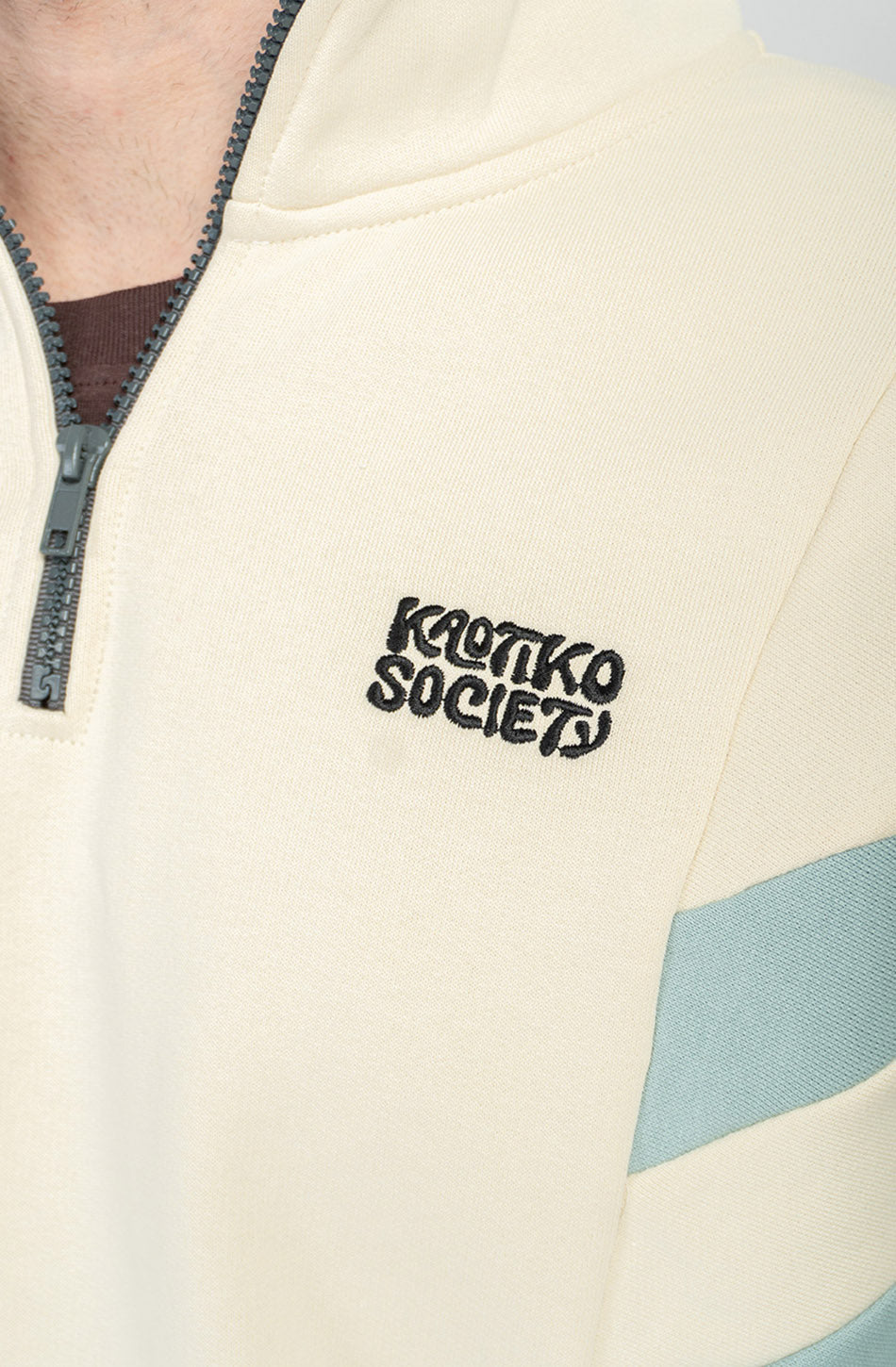 Sudadera Half-Zip Clark Bone/Green