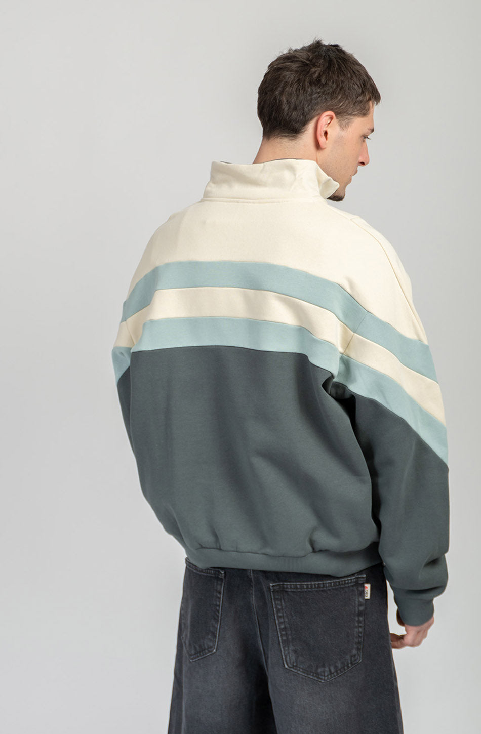 Sudadera Half-Zip Clark Bone/Green