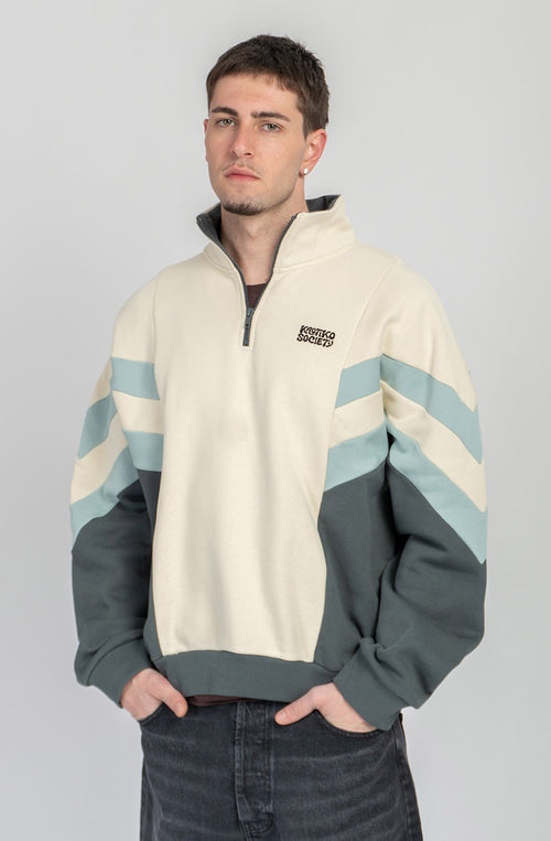 Sudadera Half-Zip Clark Bone/Green