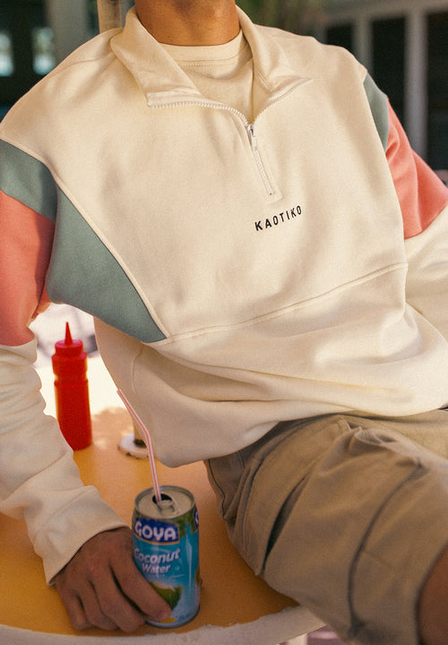 Sudadera Arthur Yvory/Palid Blue/Salmon