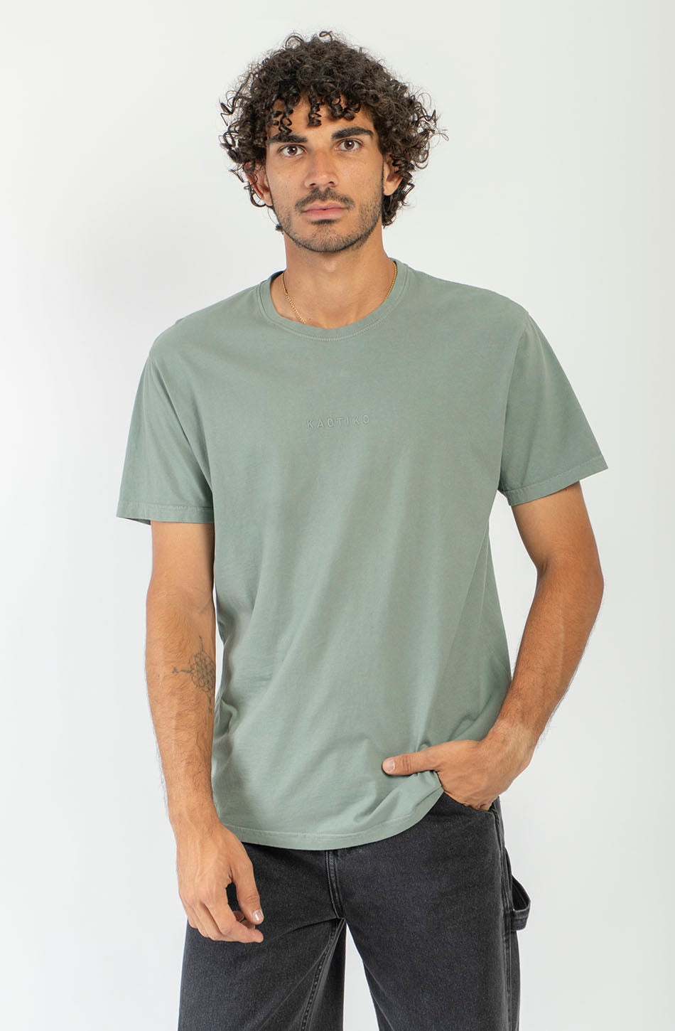 Camiseta Basic Washed Khaki