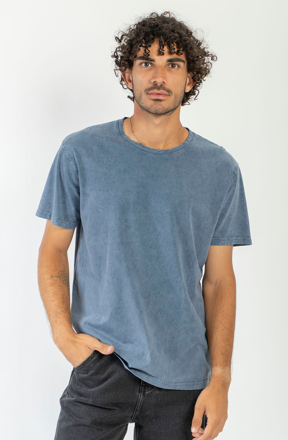 Camiseta Basic Washed Indigo