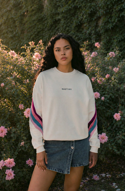 Sudadera Walker Ivory Orchid Wine Mujer
