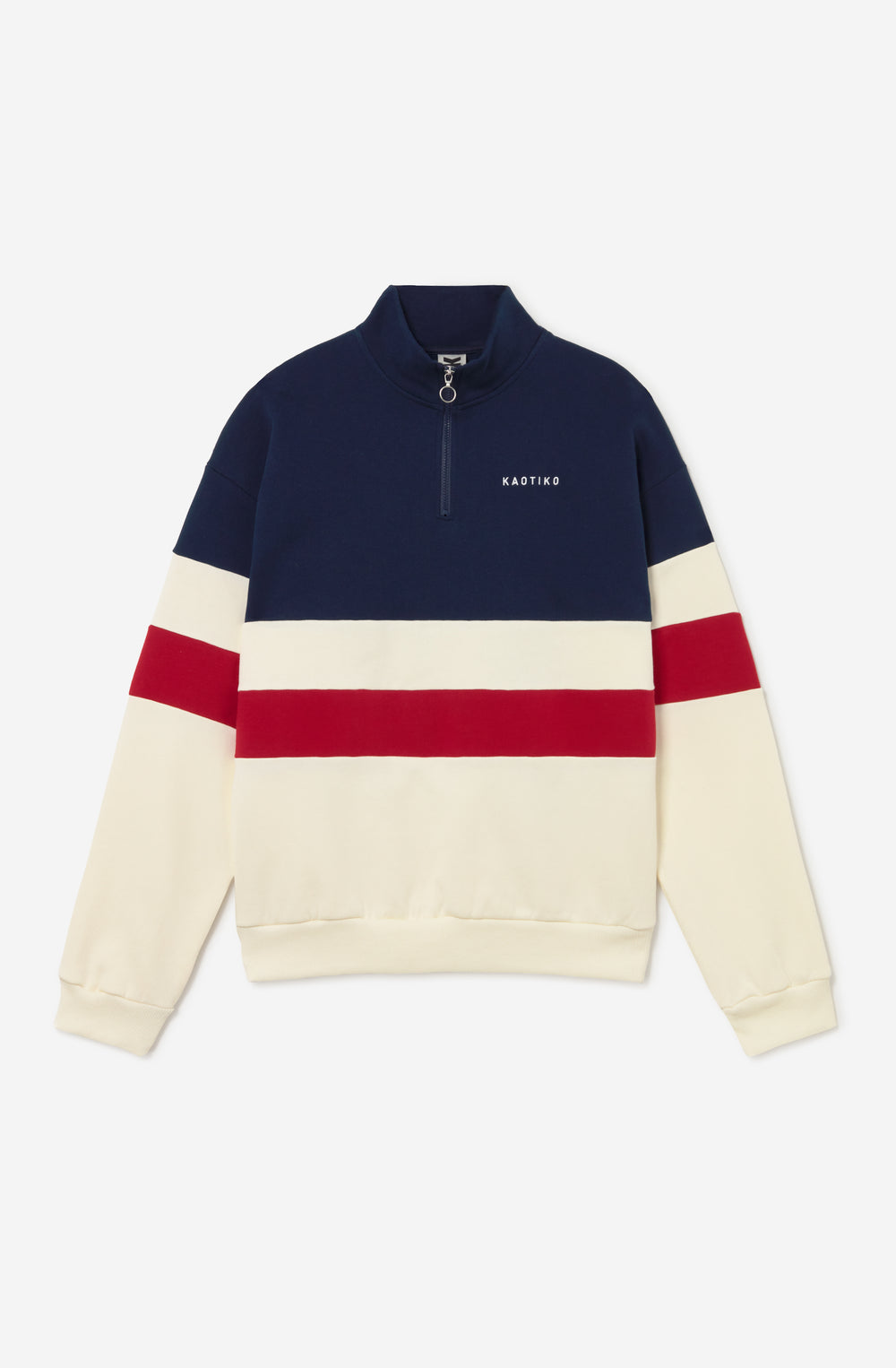 Sudadera Crew  Zipper Carter Ivory/Blue/Salsa
