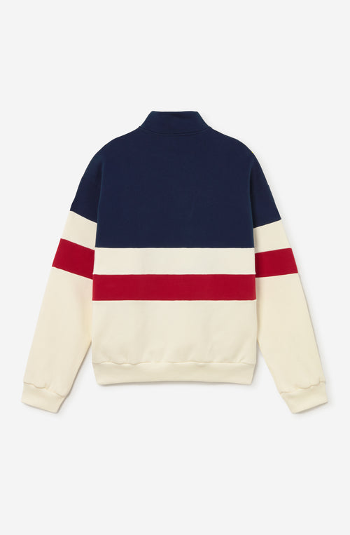Sudadera Crew  Zipper Carter Ivory/Blue/Salsa