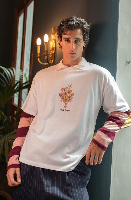 Cropped Bouquet Organic Cotton T-Shirt White