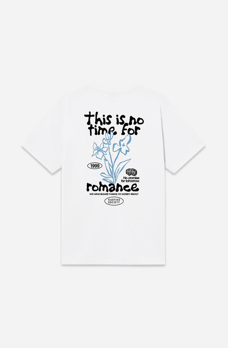 Camiseta Regular This Is No Time Organic White unisex de algodón orgánico blanco con diseño gráfico de inspiración vintage