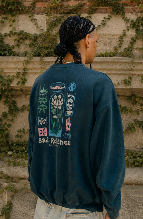 Sudadera Oversize Geometric Flower Dark