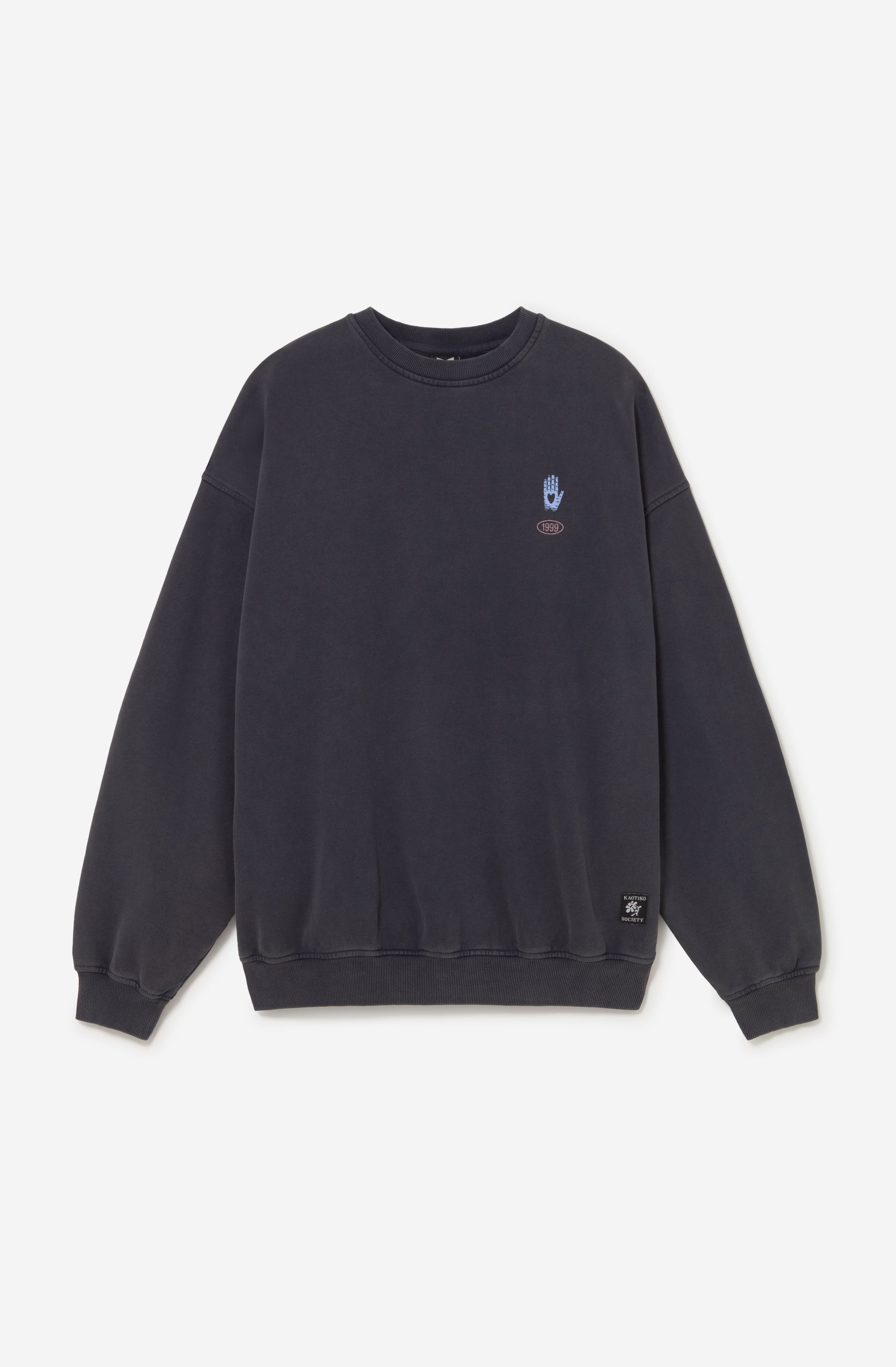 Sudadera oversize unisex color dark con ilustración Geometric Flower en la espalda.