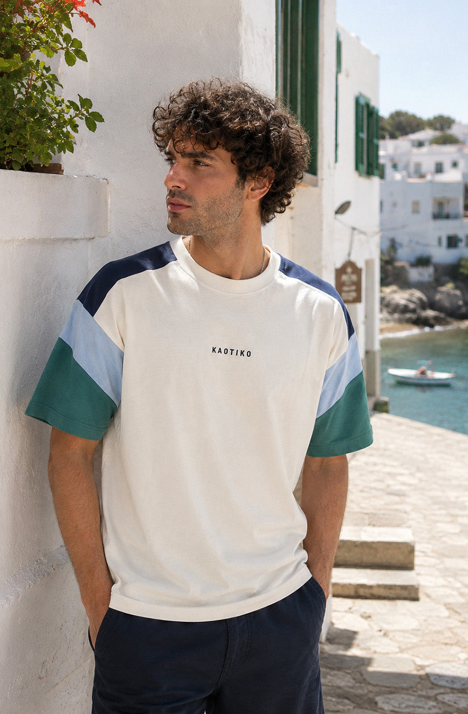 Ottawa T-shirt Ivory / Blue / Deep Jungle