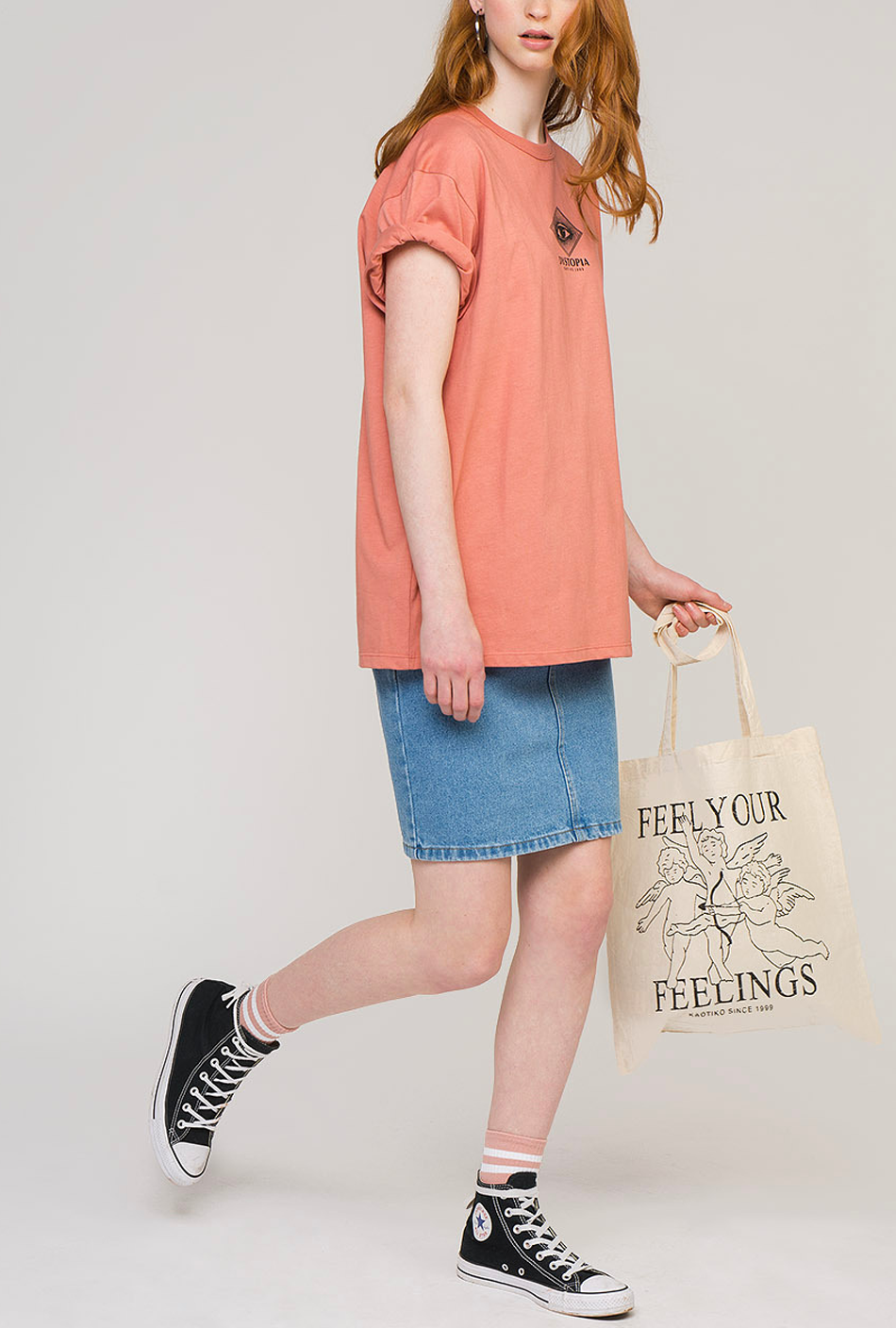 Falda denim midi