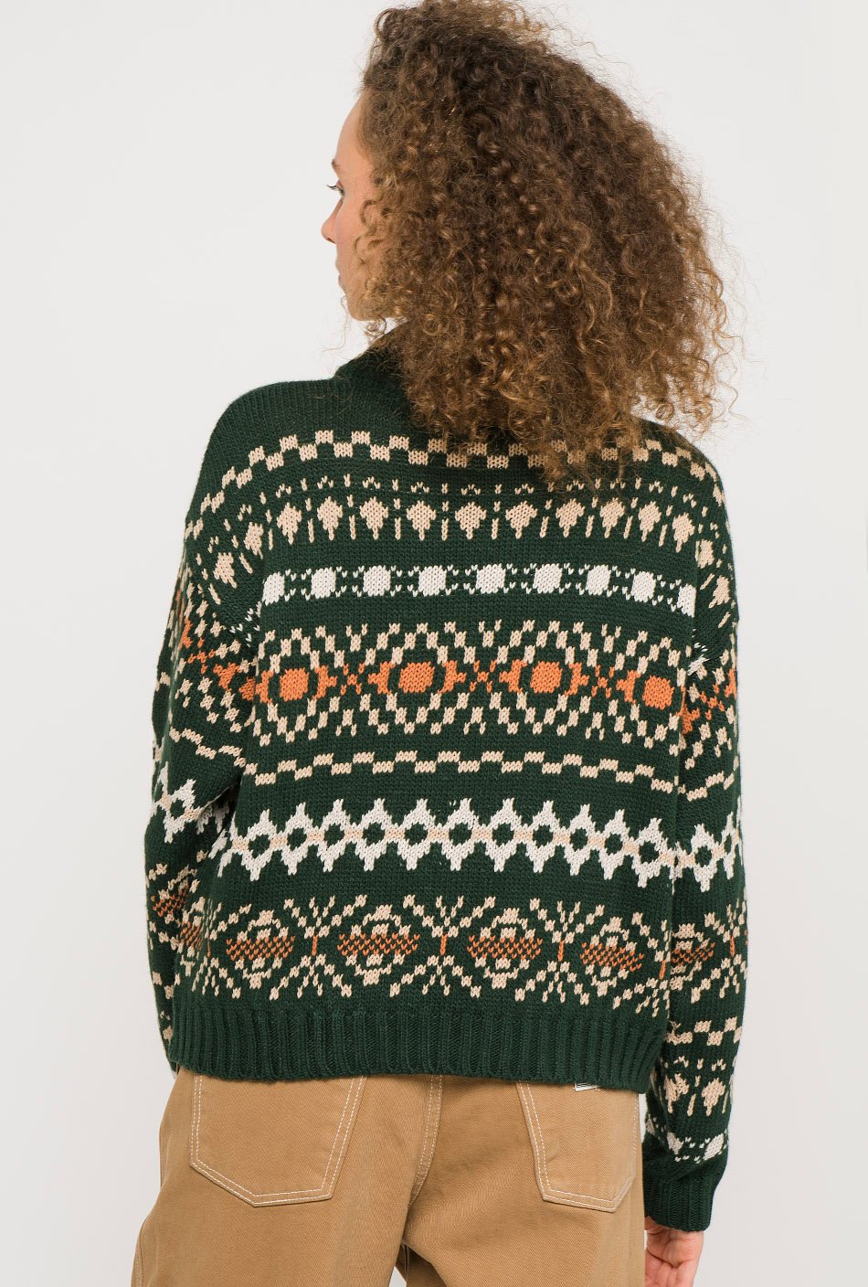 Jacquard Green Knitted Sweater