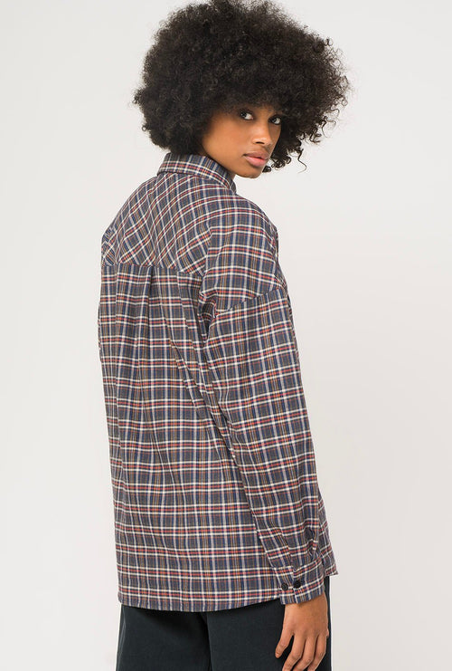 Camisa Cuadros Oversize Gris