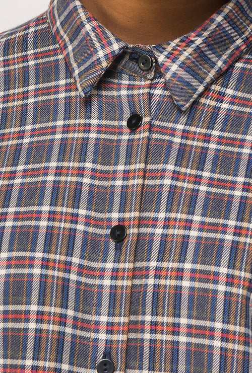 Kaotiko Grey Plaid Shirt