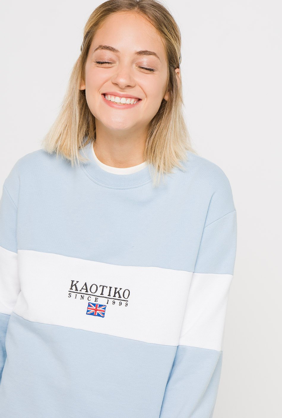 Brooke blue/white sweatshirt