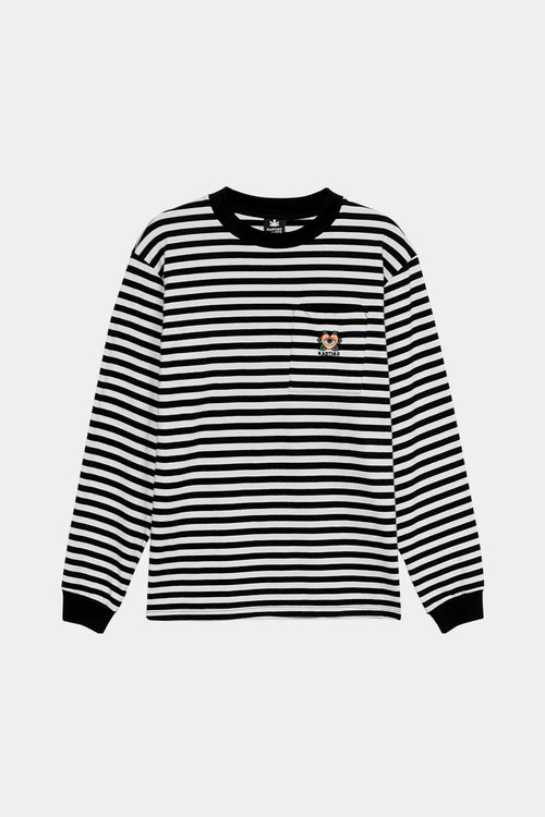 Heart Black/Off White Striped T-Shirt
