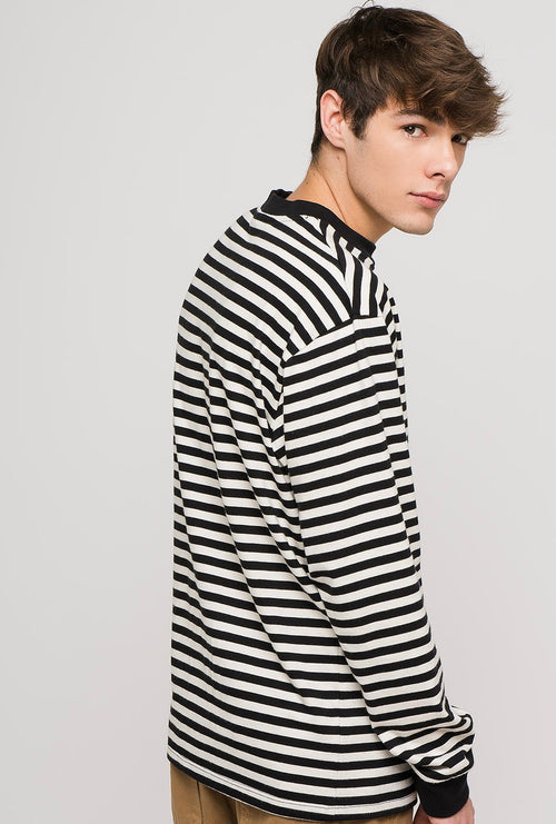 Heart Black/Off White Striped T-Shirt