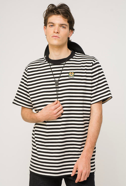 Black Heart Striped T-Shirt