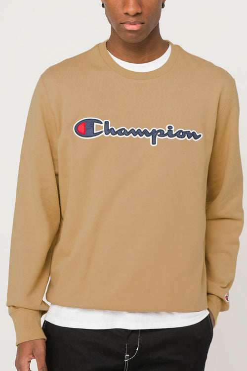Champion Script Logo Brown Hoodie