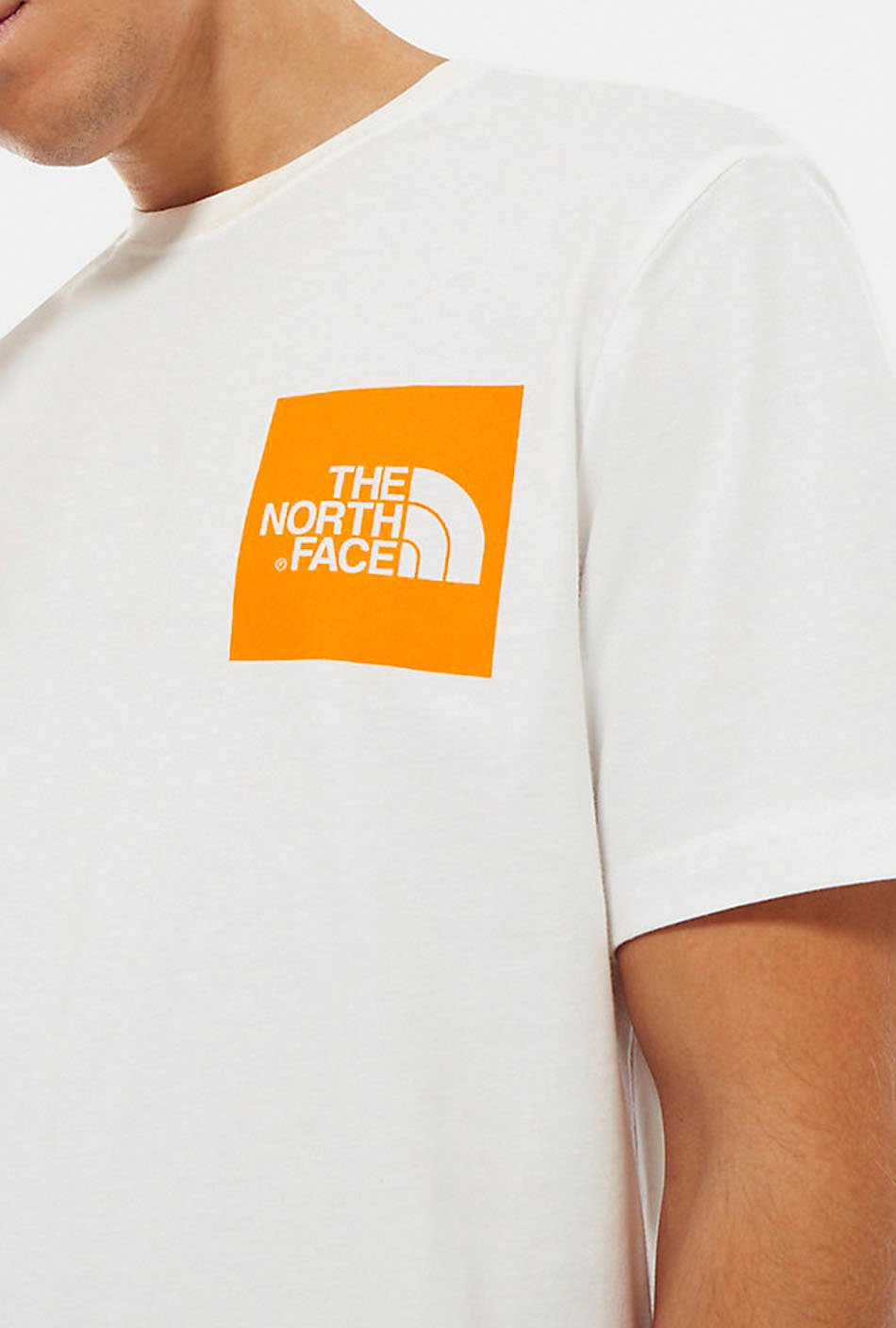 The North Face Fine T-Shirt White/Flame Orange