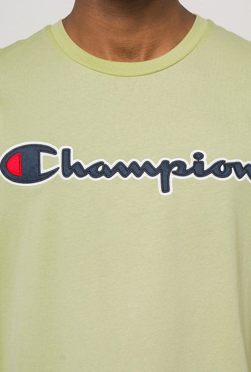 Champion Script Logo Crew Neck in Grün