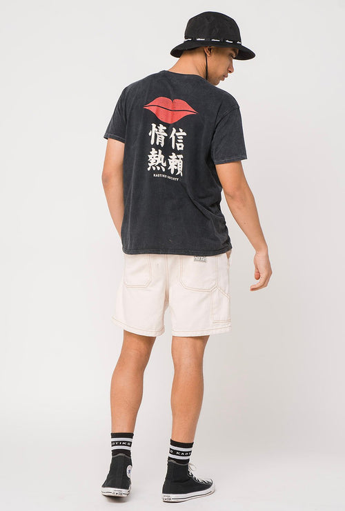Camiseta Tie-Dye Lips Japan Negra