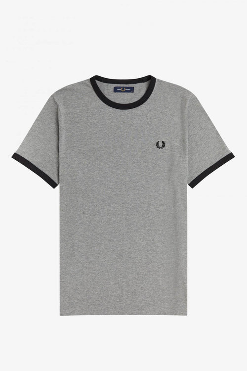 Camiseta Fred Perry Ringer Gris / Negro